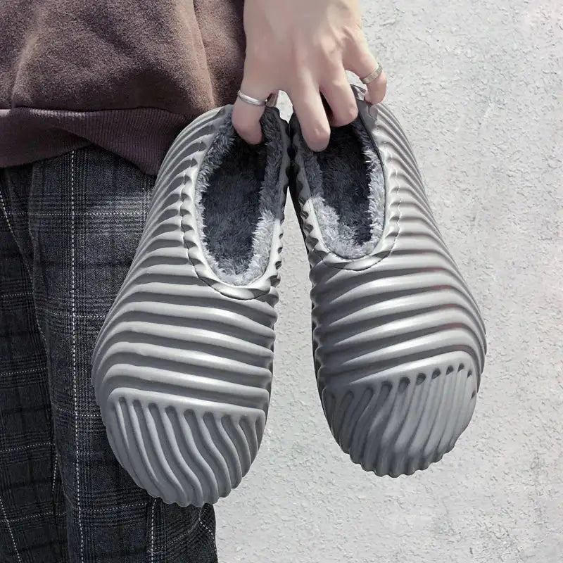 Alien Slip On Lightweight Waterproof Fur Shoes - Gray / 6.5