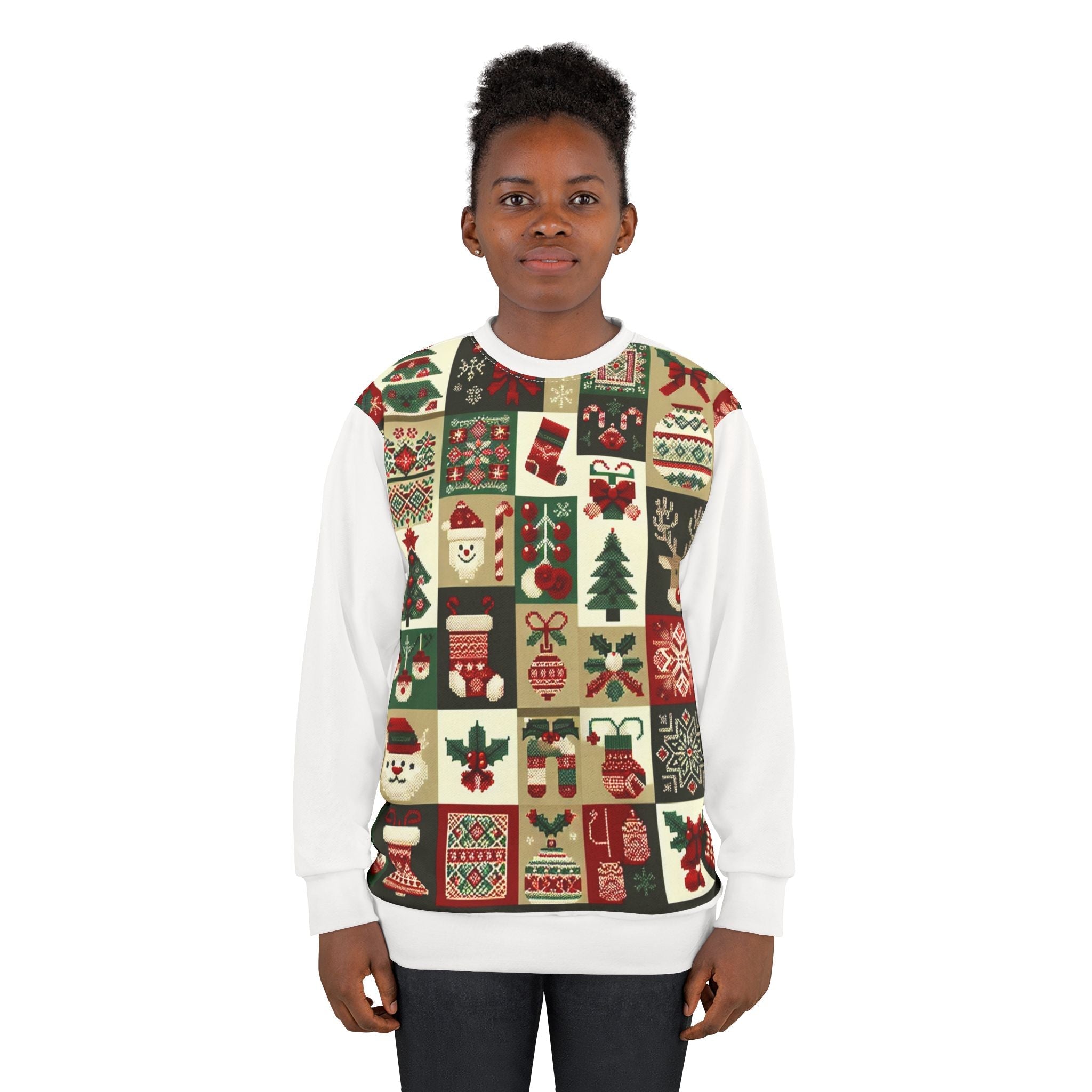 All Over Print Christmas Sweatshirt Enchanted Yuletide Glow