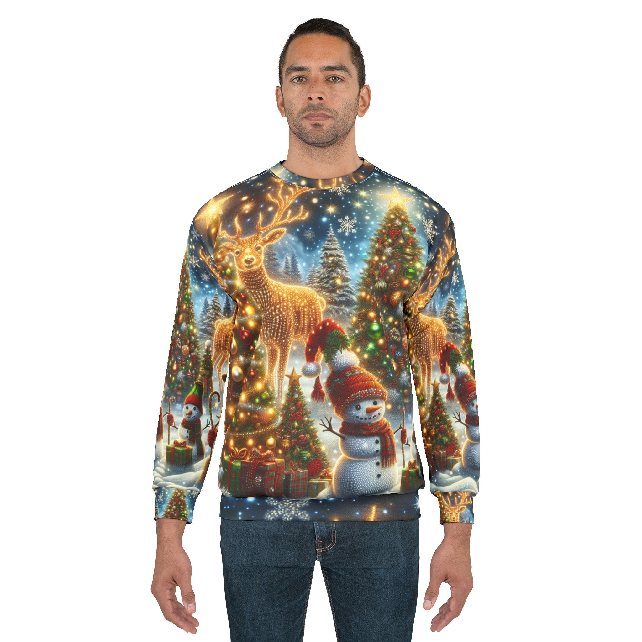 All Over Print Christmas Sweatshirt Enchanted Yuletide