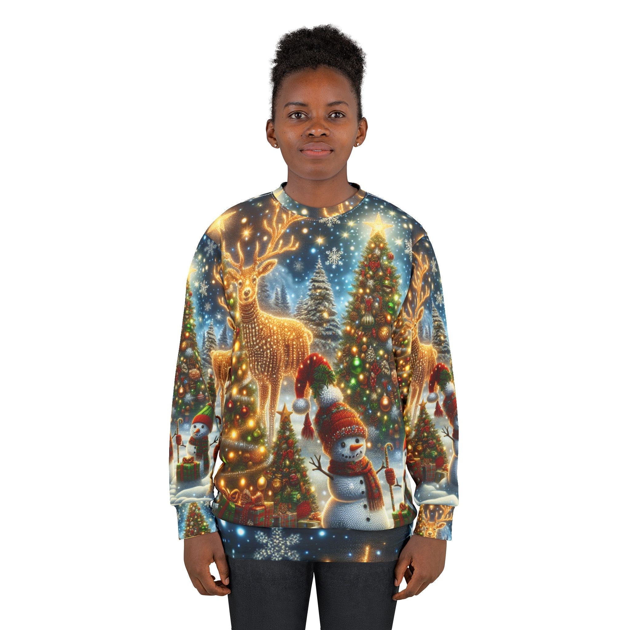 All Over Print Christmas Sweatshirt Enchanted Yuletide