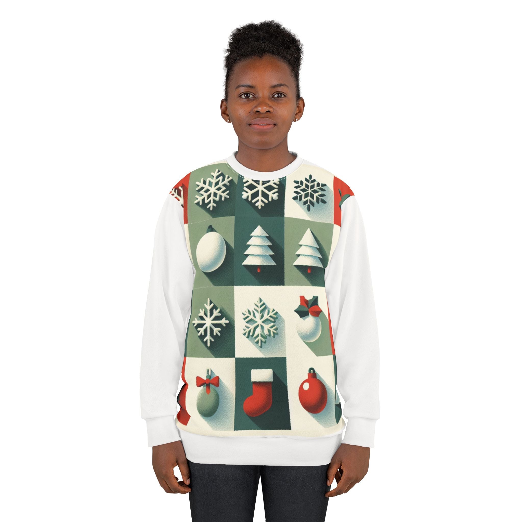 All Over Print Christmas Sweatshirt Enchanting Yuletide