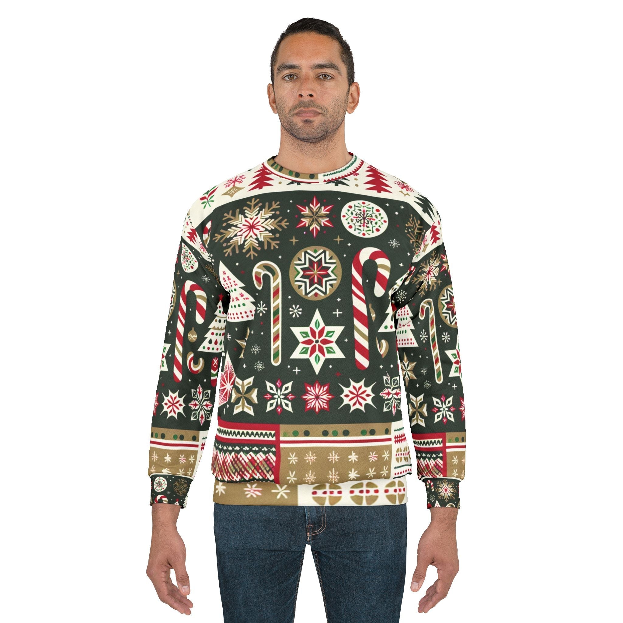 All Over Print Christmas Sweatshirt Festive Wonderland Style