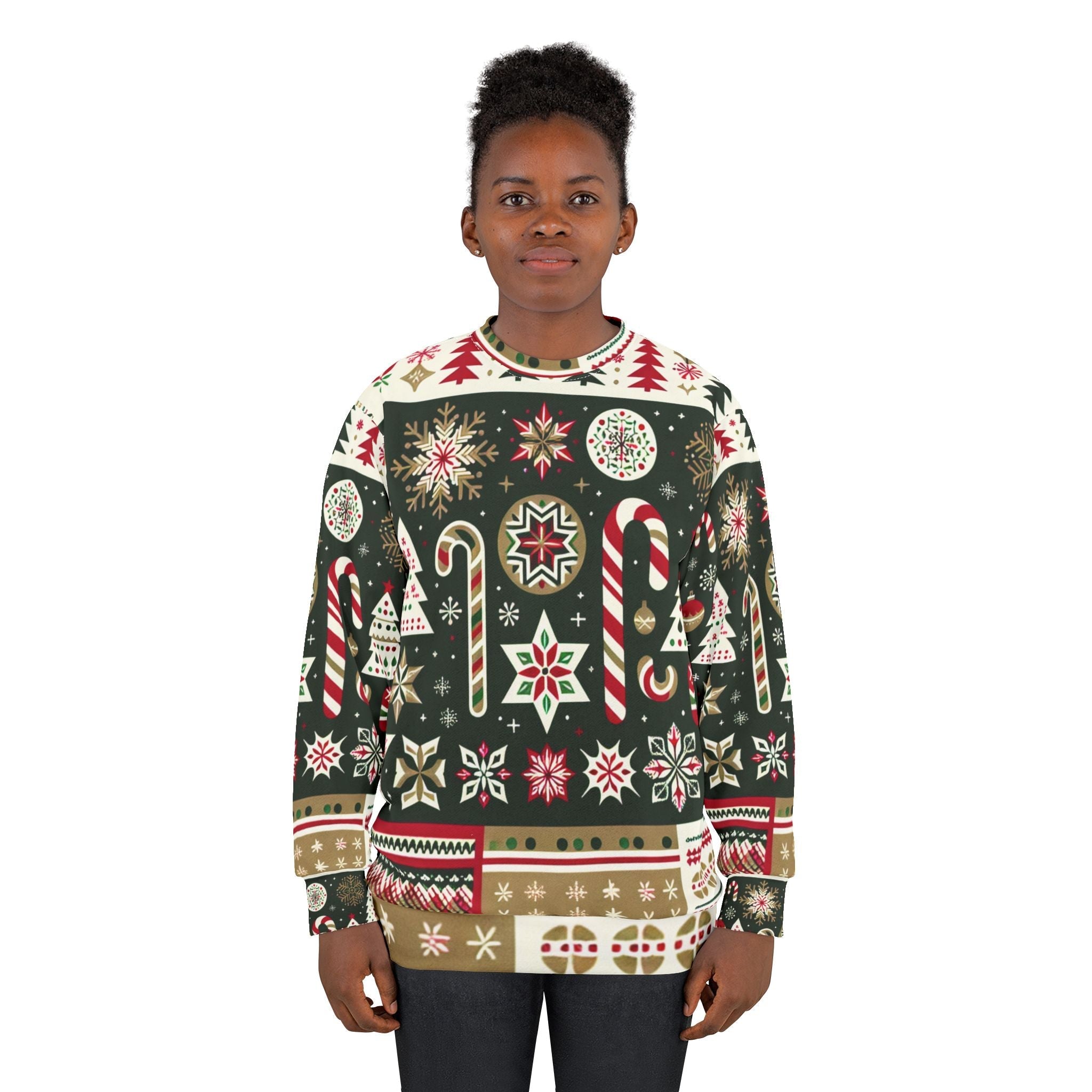 All Over Print Christmas Sweatshirt Festive Wonderland Style