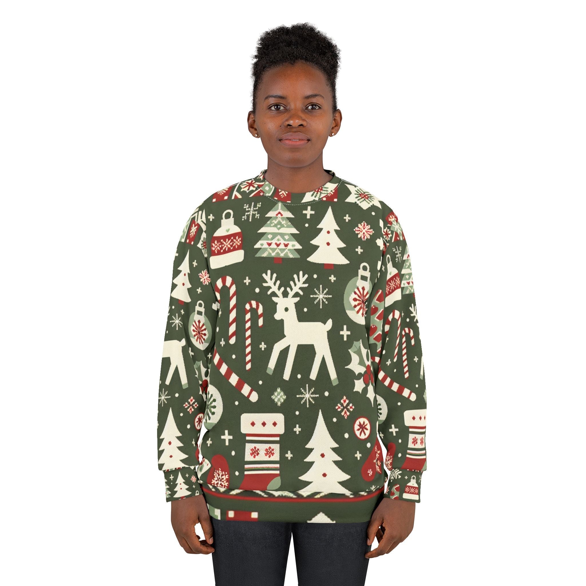 All Over Print Christmas Sweatshirt with Enchanting