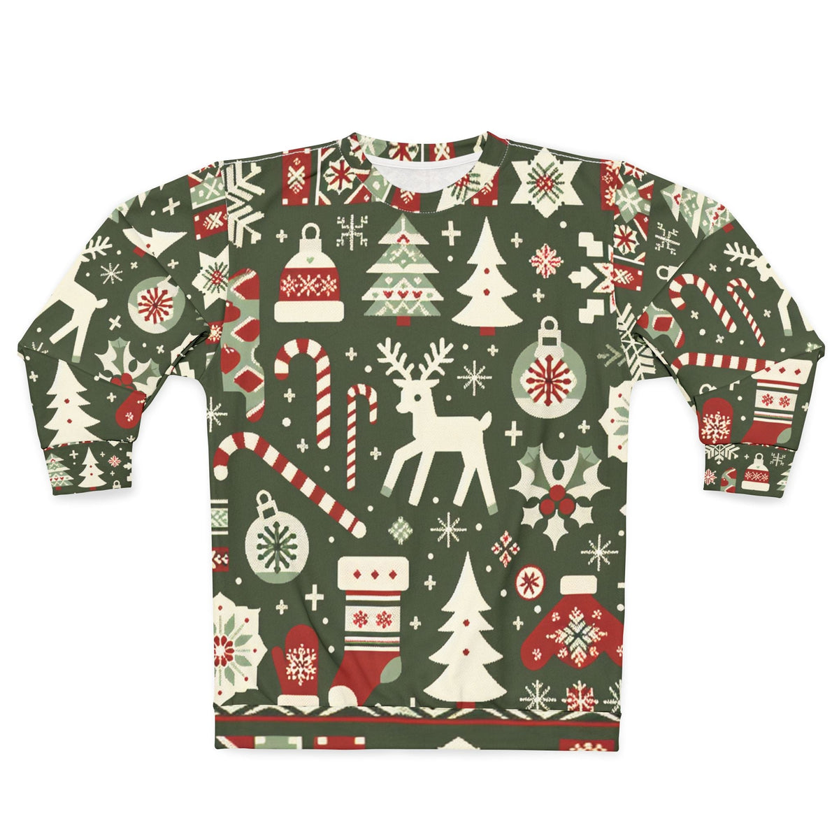 All Over Print Christmas Sweatshirt with Enchanting