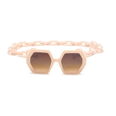 Alloy Polygonal Chain Sunglasses UV400 Gradient Lenses