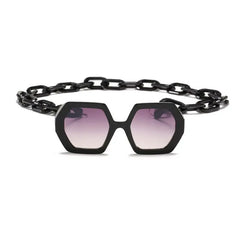 Alloy Polygonal Chain Sunglasses UV400 Gradient Lenses