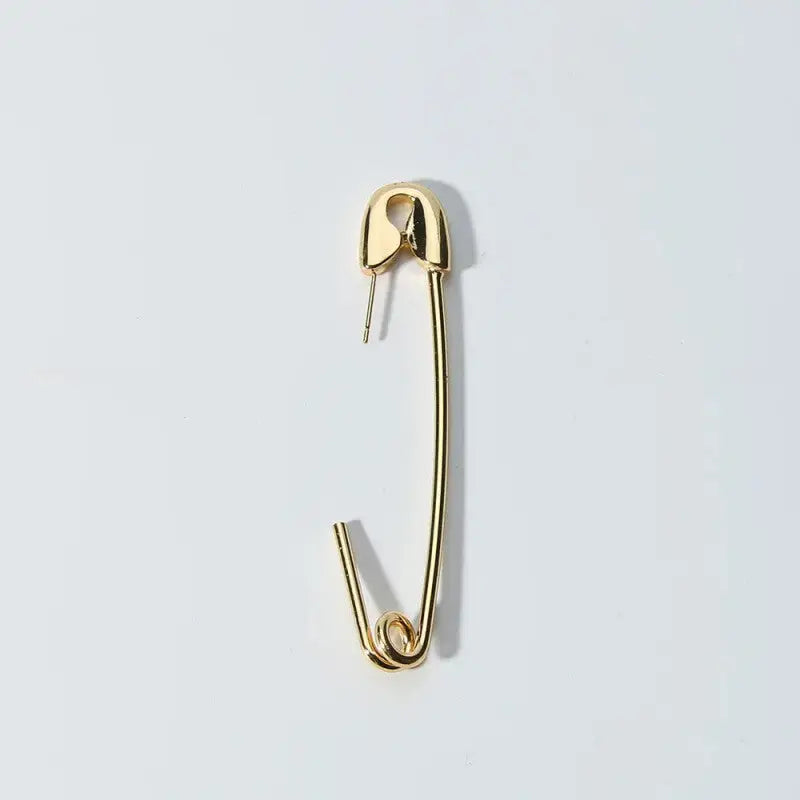 Alloy Safety Hook Earrings for Everyday Wear Gold