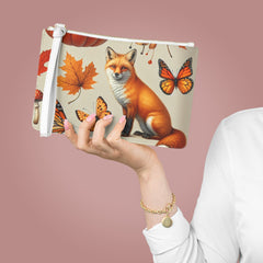 Amber Autumn Travel Clutch Bag with Fall Fox and Leaf