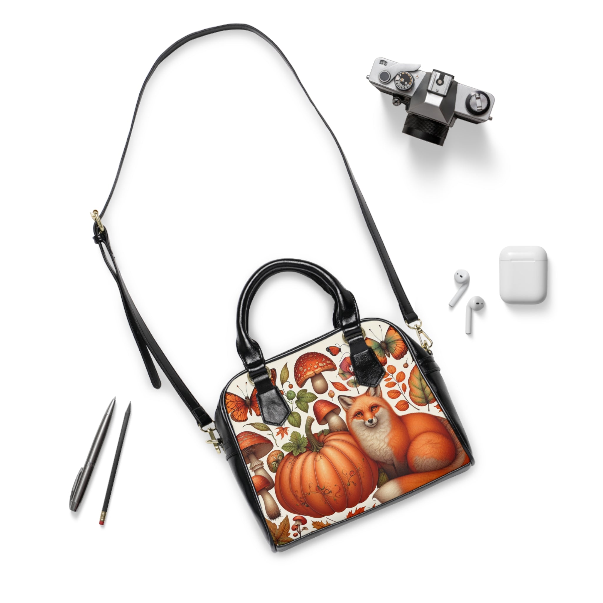 Amelia Autumn Shoulder Handbag with Fall Design 9.45’’ x