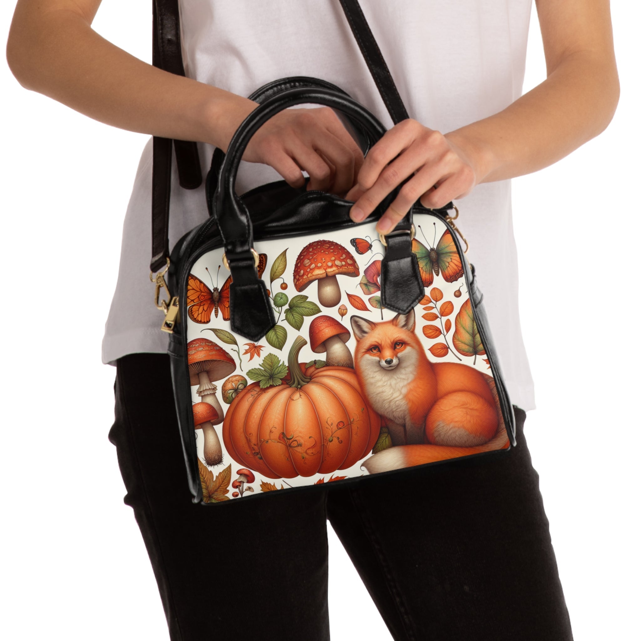 Amelia Autumn Shoulder Handbag with Fall Design 9.45’’ x