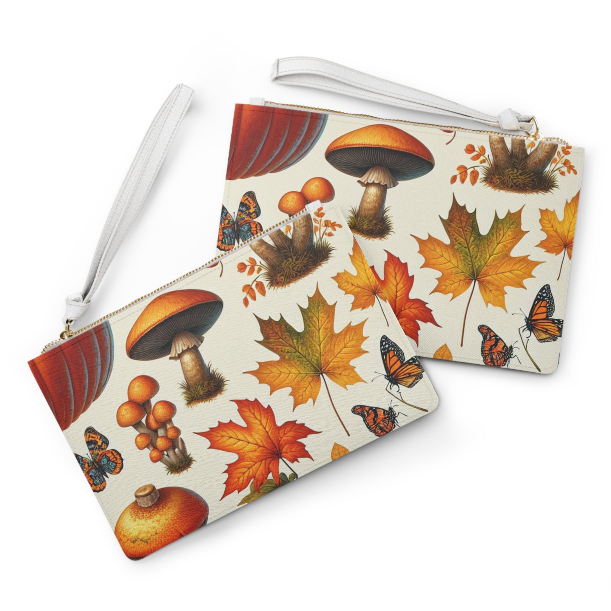 Amelia Harvest Autumn Clutch Bag with Pumpkin and Leaf