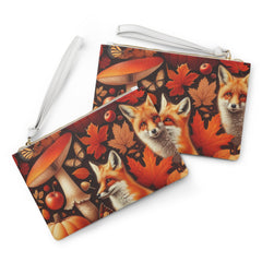 Amelia Harvest Clutch Bag with Autumn Leaf Design One size