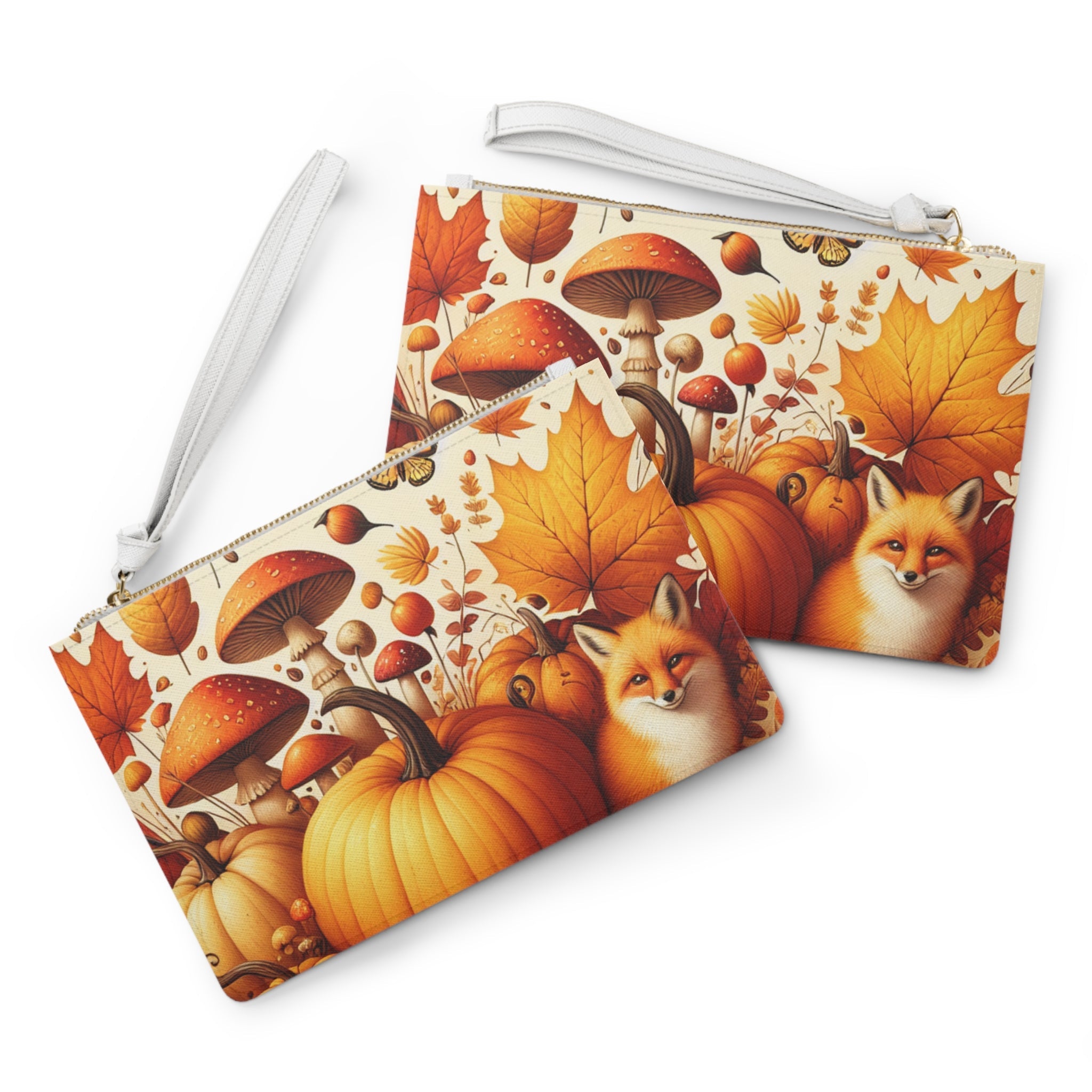 Amelia Harvest Clutch Bag with Autumn Leaf Design One size