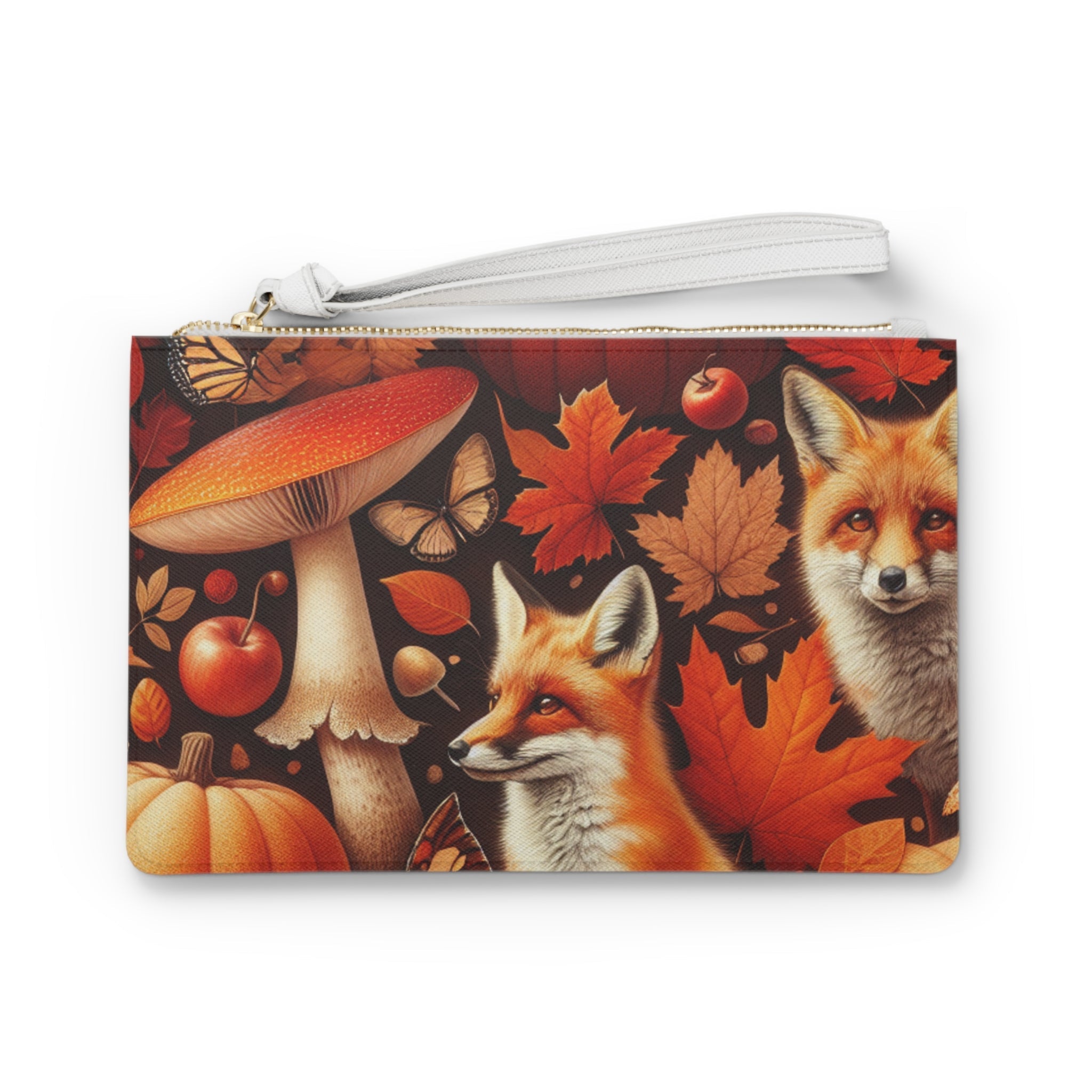 Amelia Harvest Clutch Bag with Autumn Leaf Design One size
