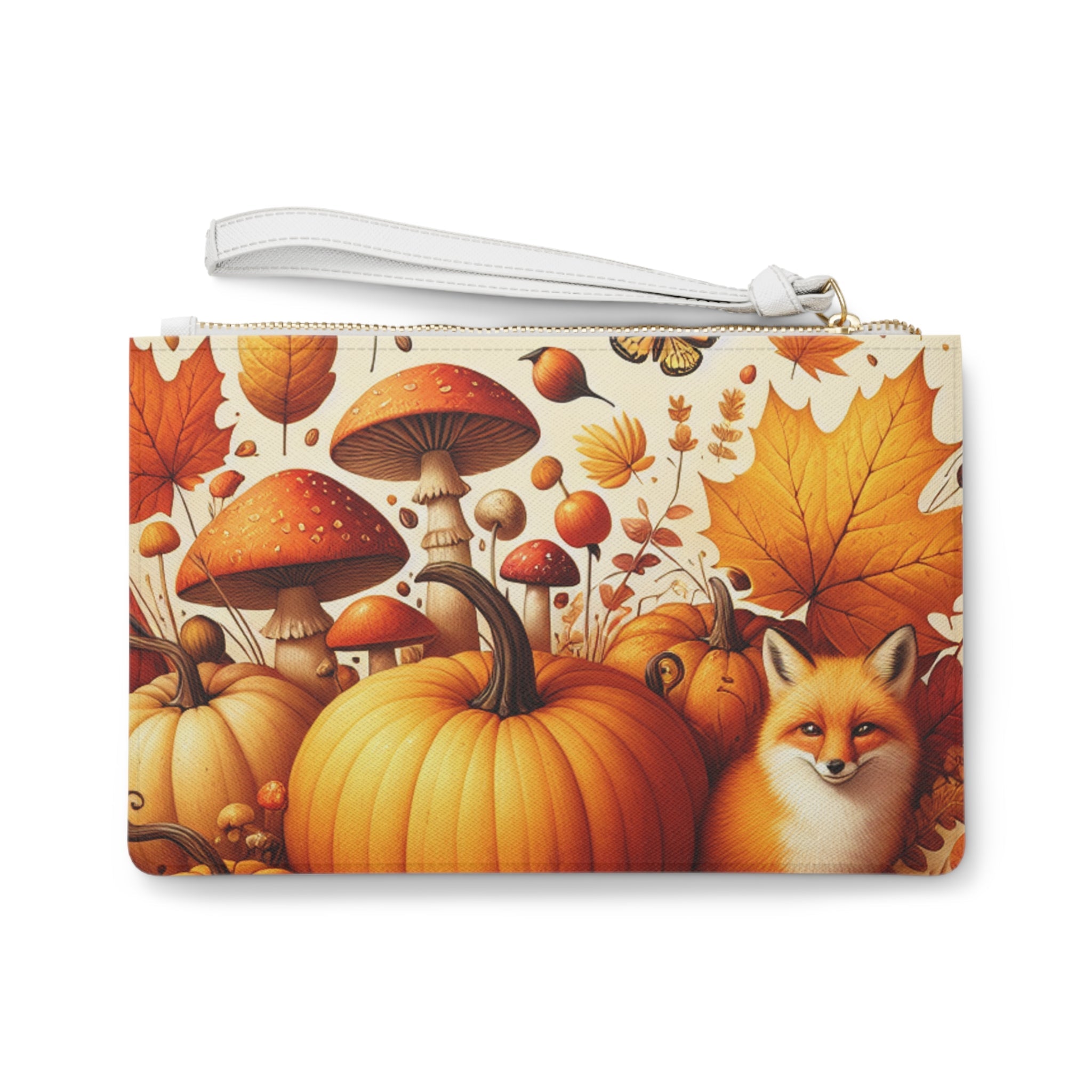 Amelia Harvest Clutch Bag with Autumn Leaf Design One size