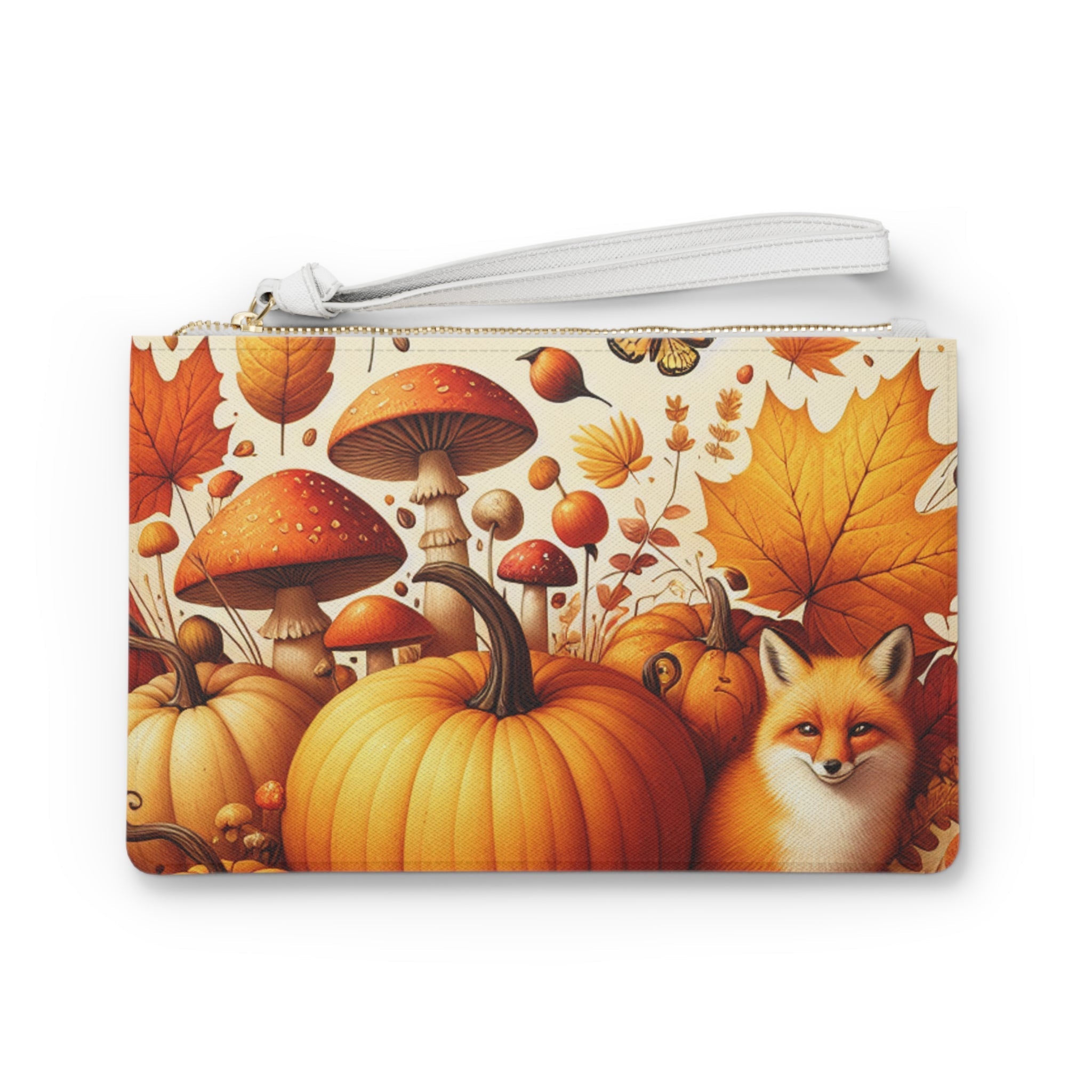 Amelia Harvest Clutch Bag with Autumn Leaf Design One size