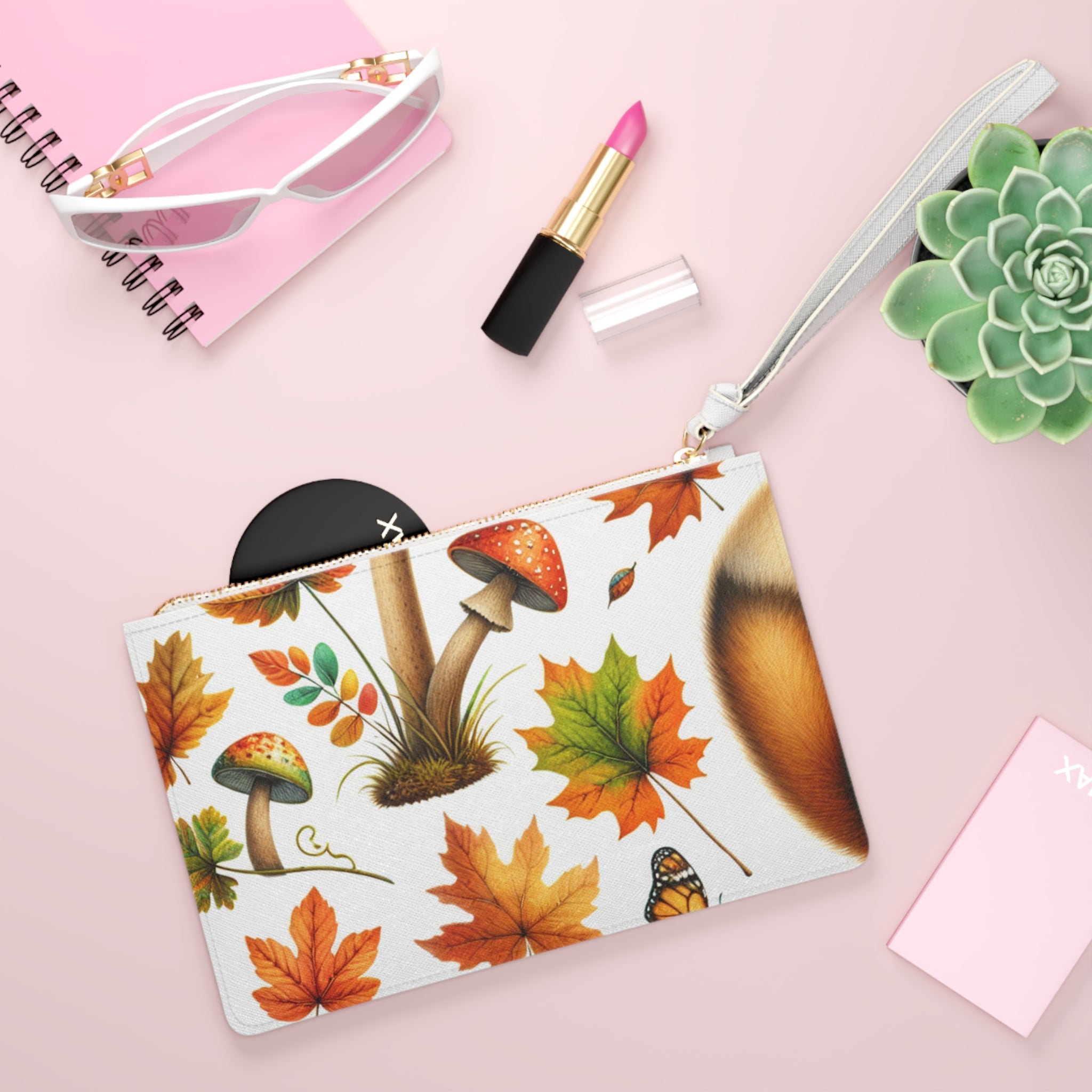 Amelia Harvest Clutch Bag with Autumn Leaf Design One size