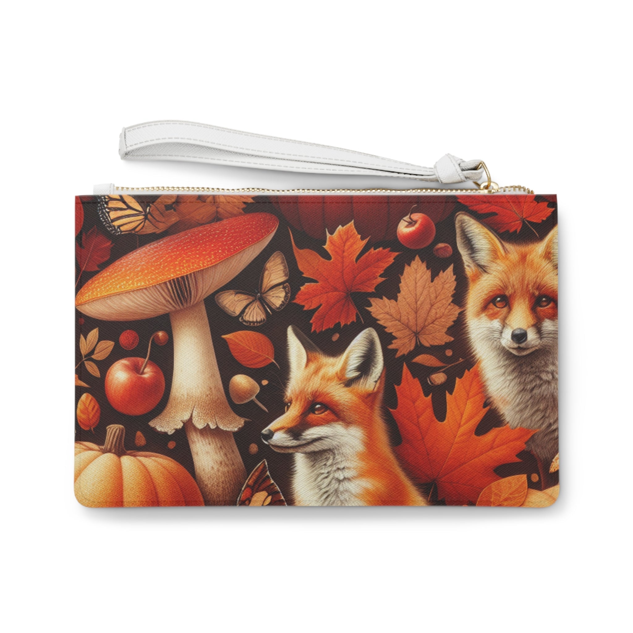 Amelia Harvest Clutch Bag with Autumn Leaf Design One size