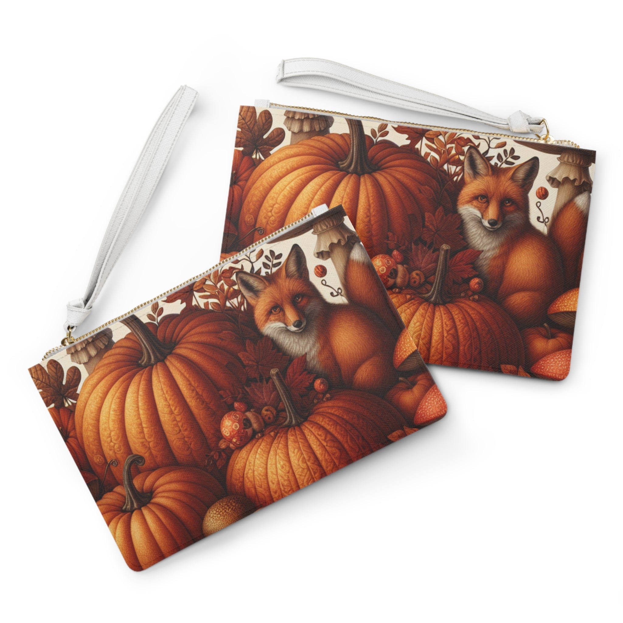 Amelia Harvest Clutch Bag with Autumn Mushroom Design