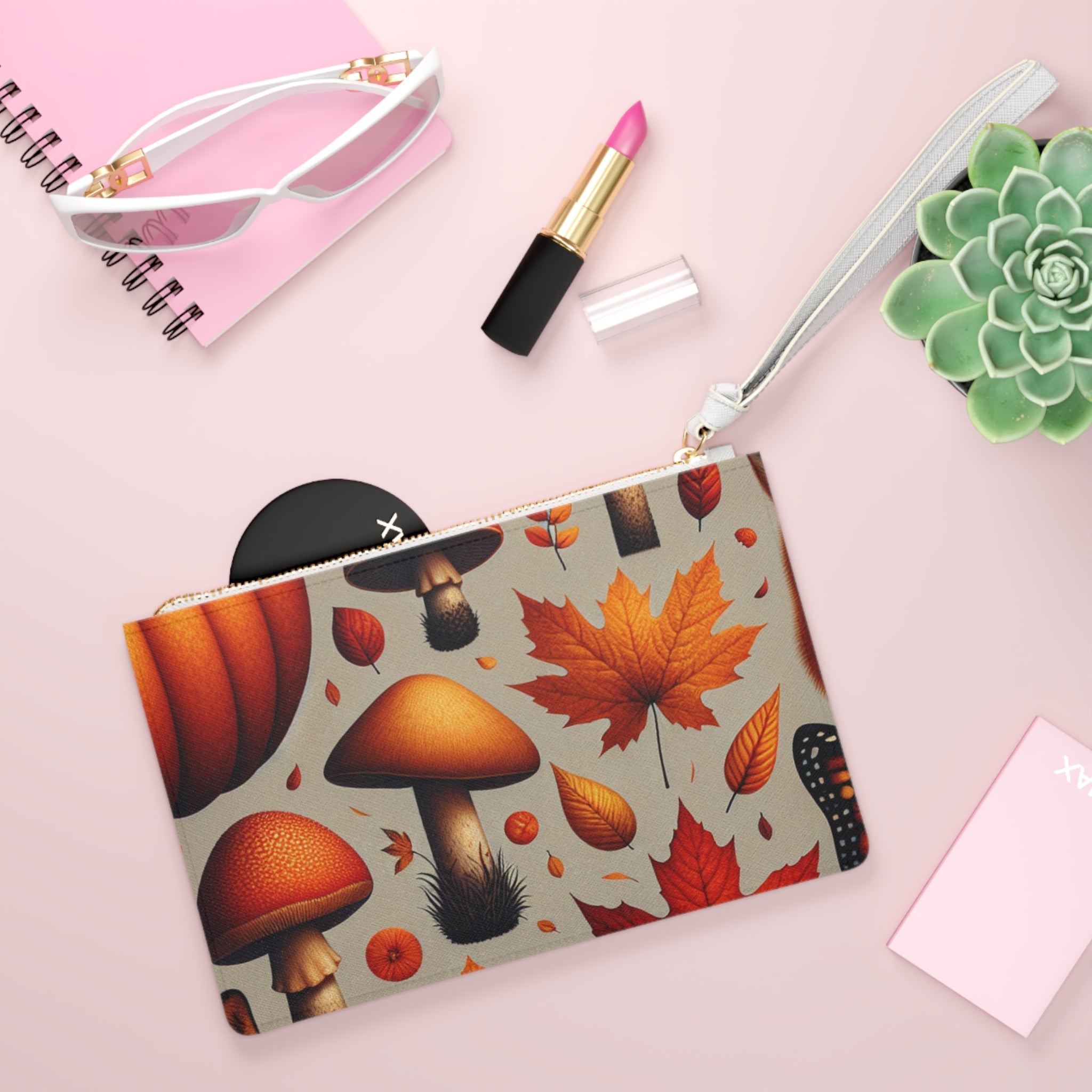 Amelia Harvest Clutch Bag with Autumn Pumpkin Design