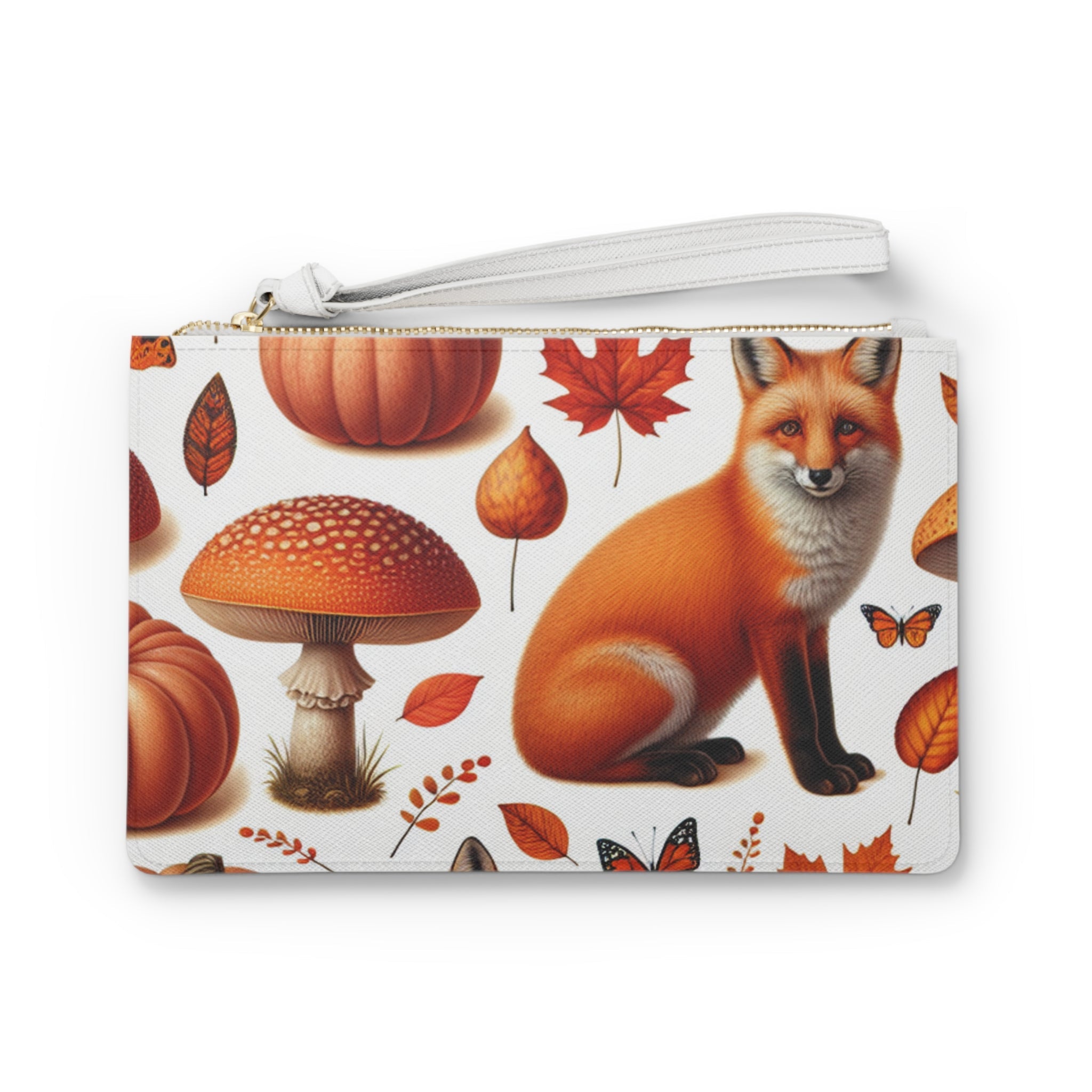 Amelia Harvest Clutch Bag with Autumn Pumpkin Print One size