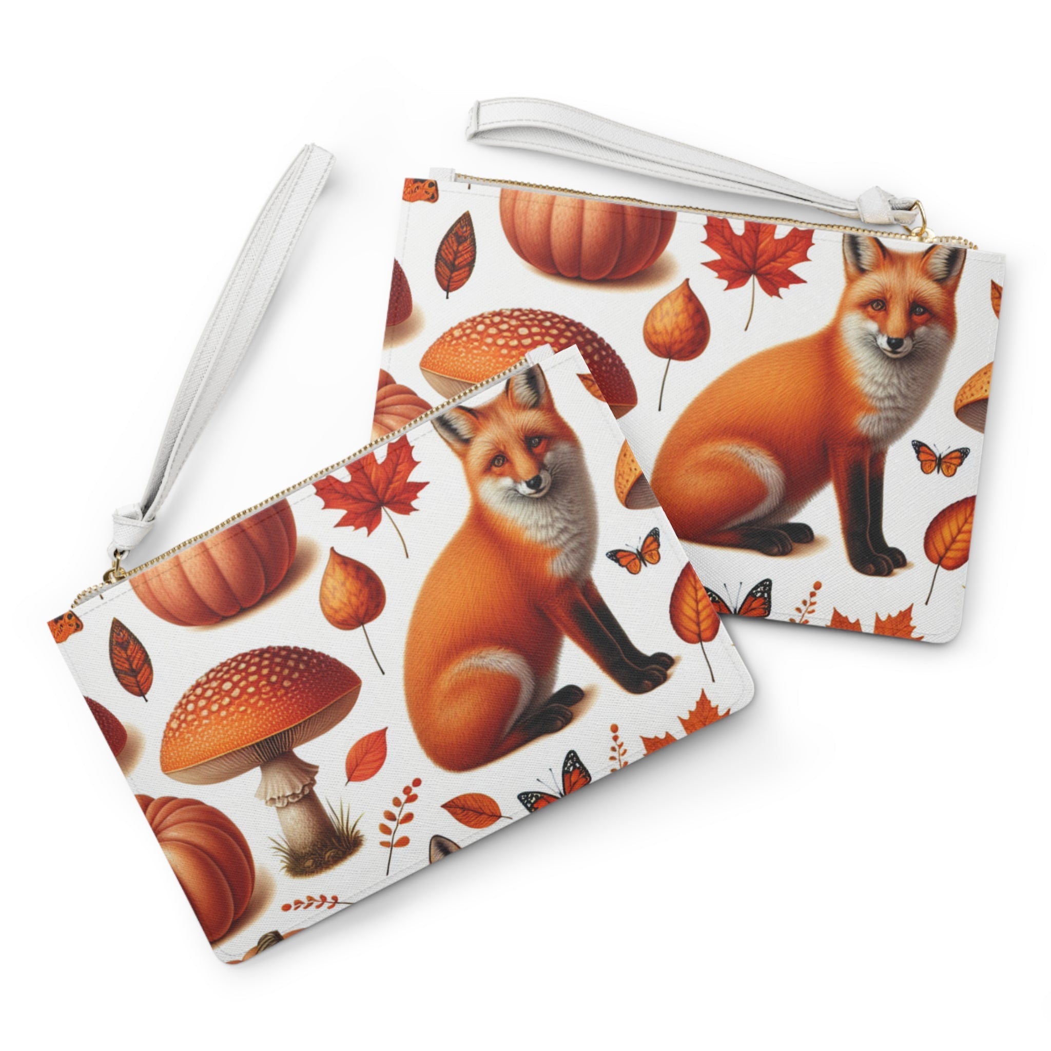 Amelia Harvest Clutch Bag with Autumn Pumpkin Print One size