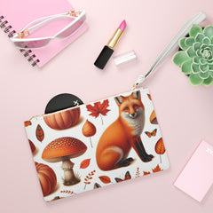 Amelia Harvest Clutch Bag with Autumn Pumpkin Print One size