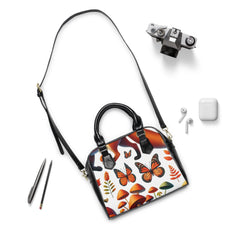 Amelia Harvest Shoulder Handbag with Autumn Fox and Pumpkin
