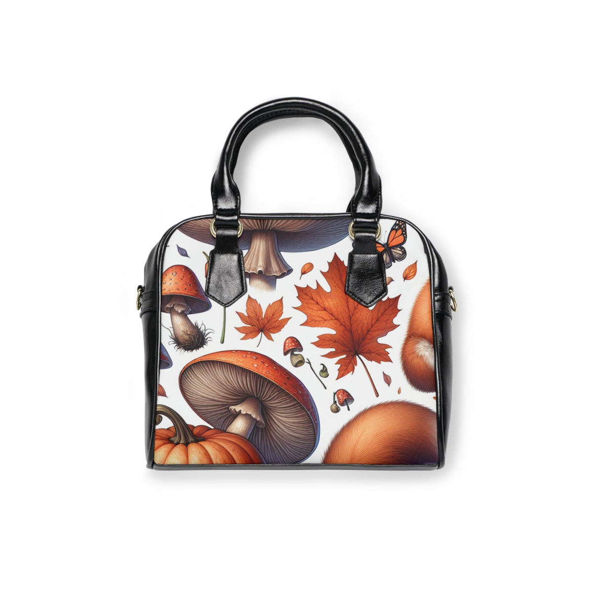 Amelia Harvest Shoulder Handbag with Autumn Fox and Pumpkin