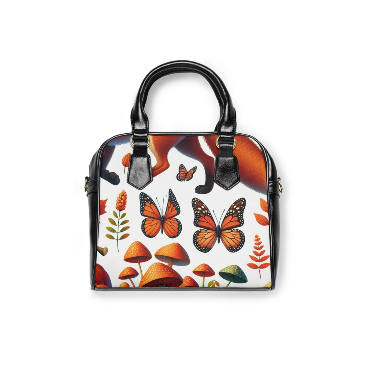 Amelia Harvest Shoulder Handbag with Autumn Fox and Pumpkin