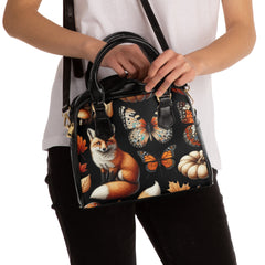 Amelia Harvest Shoulder Handbag with Autumn Fox Design