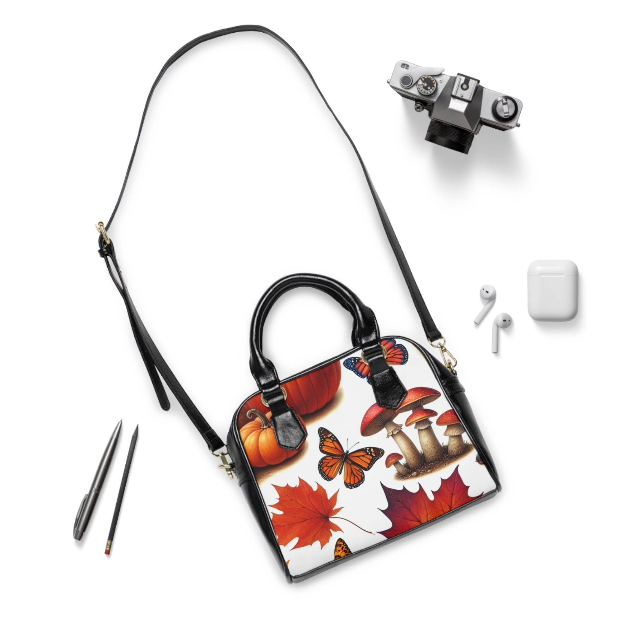 Amelia Harvest Shoulder Handbag with Autumn Print 9.45’’ x