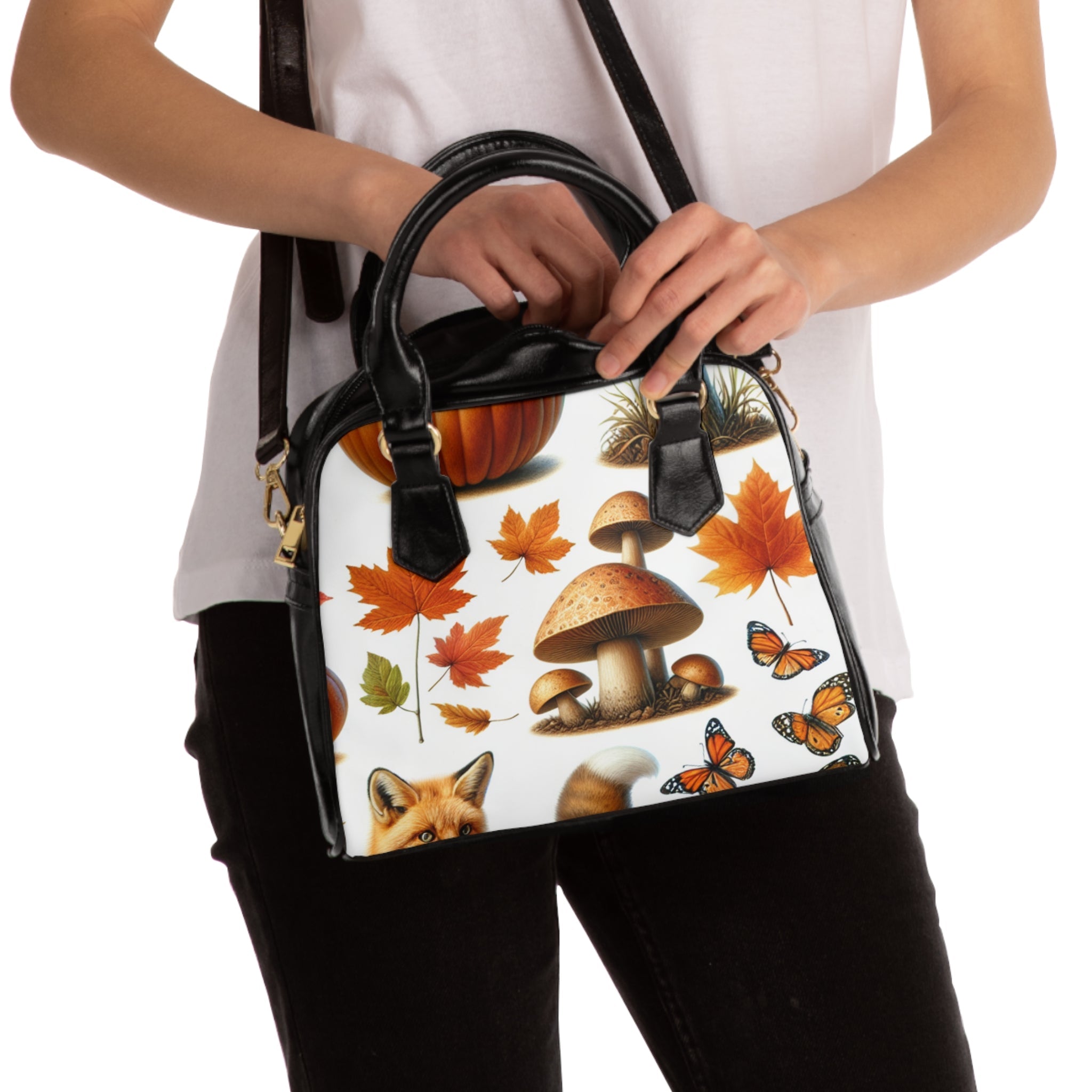Amelia Harvest Shoulder Handbag with Autumn Prints 9.45’’ x