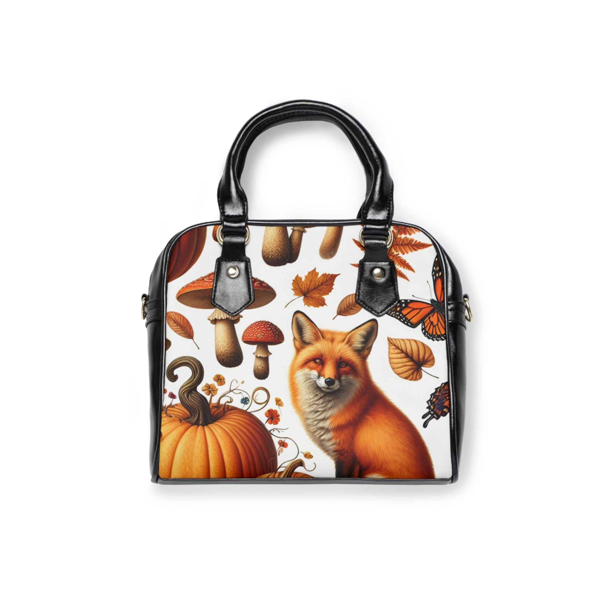 Amelia Harvest Shoulder Handbag with Autumn Pumpkin Design