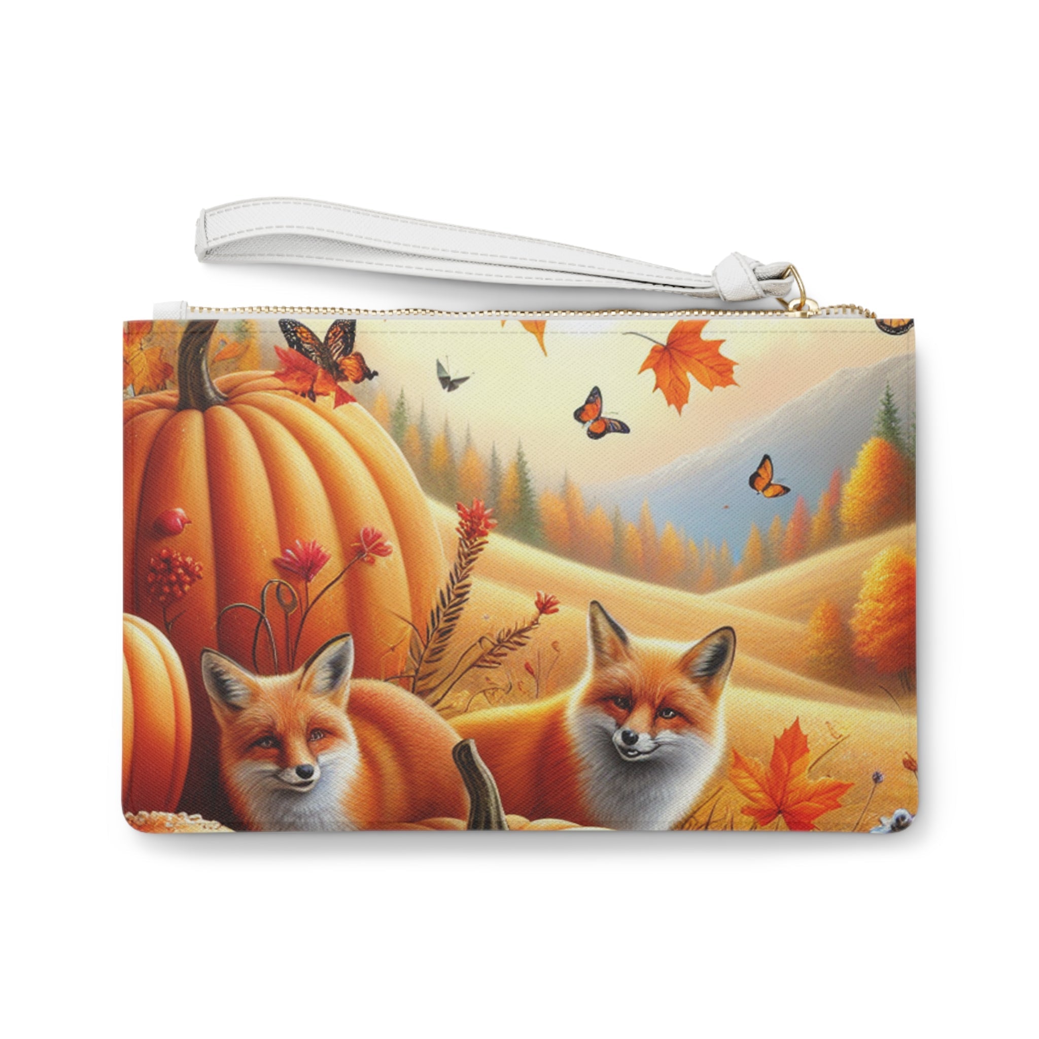 Amelia Harvestwood Autumn Clutch Bag with Nature Print