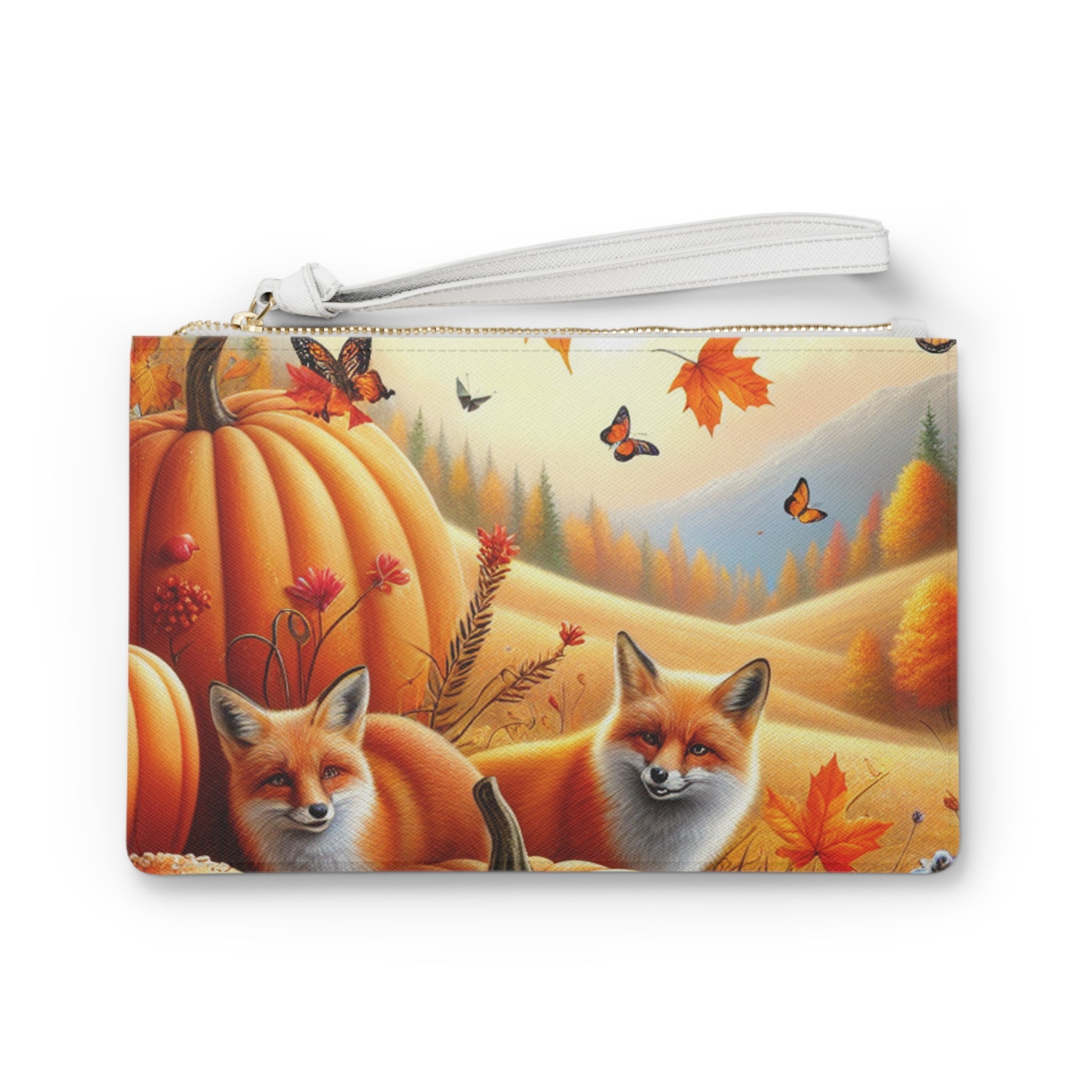 Amelia Harvestwood Autumn Clutch Bag with Nature Print