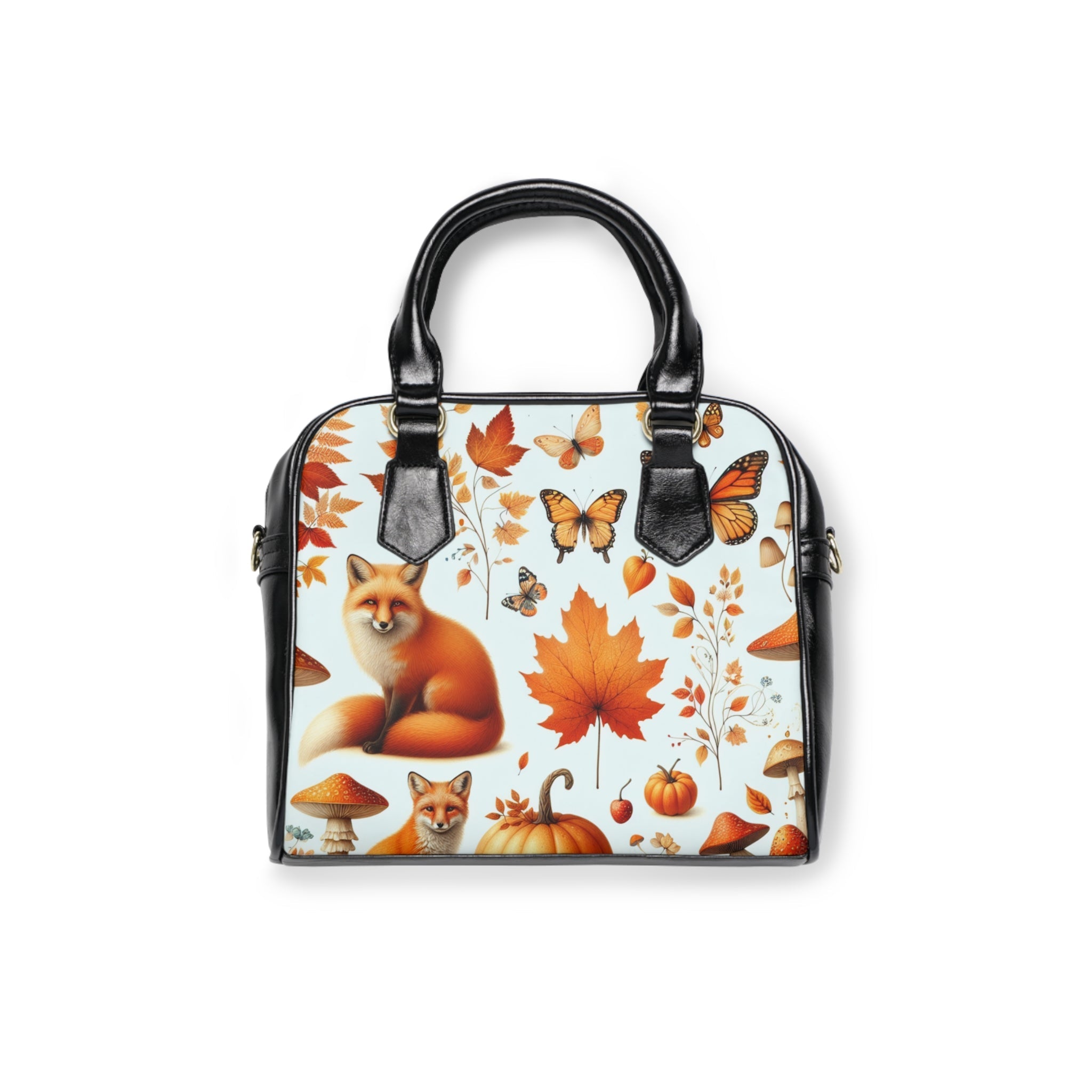 Amelia Hawthorne Shoulder Handbag with Autumn Fox Design