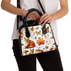 Amelia Hawthorne Shoulder Handbag with Autumn Fox Design