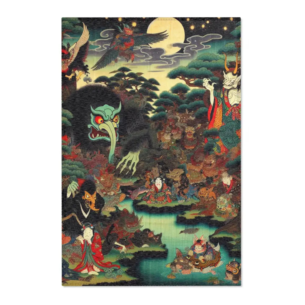 Ancient Japanese Yokai Art Area Rug 24’’ × 36’’