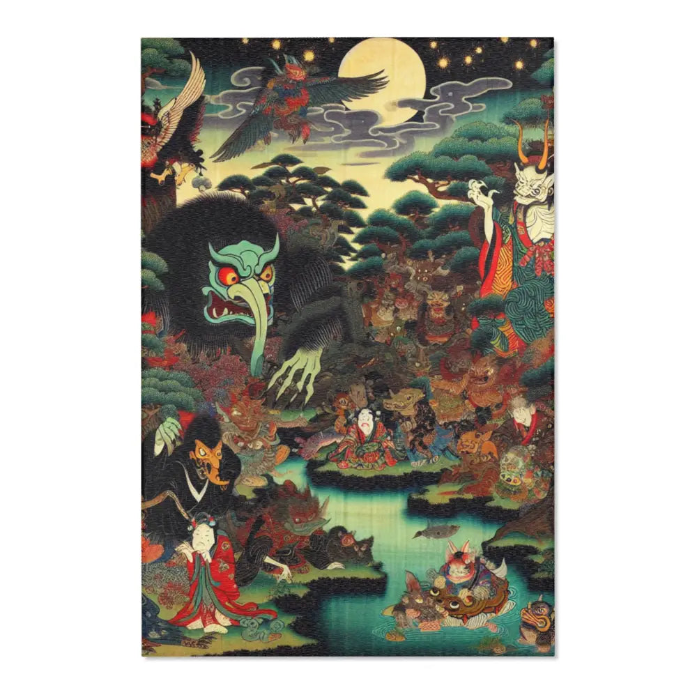 Ancient Japanese Yokai Art Area Rug 48’’ × 72’’