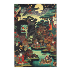 Ancient Japanese Yokai Art Area Rug 48’’ × 72’’
