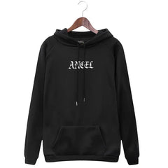 Angel Gothic Hoodie with Minimal Front Print black / S