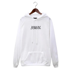 Angel Gothic Hoodie with Minimal Front Print white / S