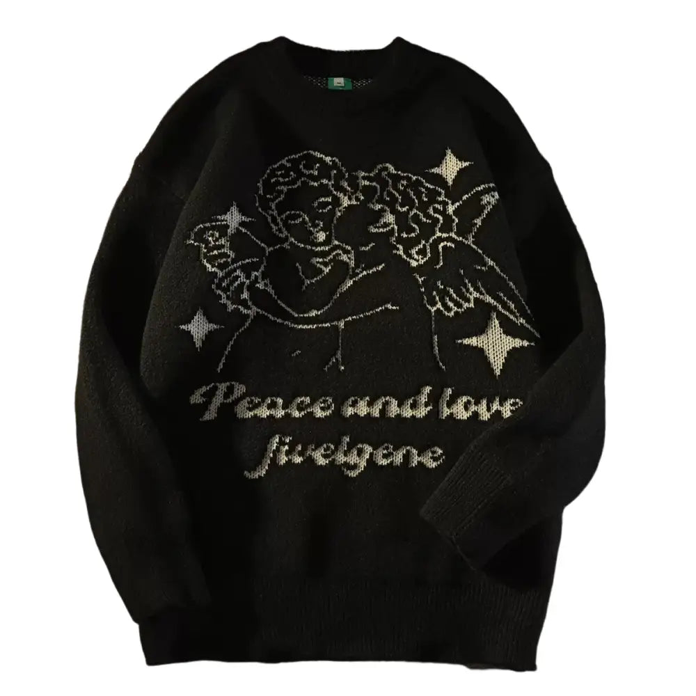 Angel Love Knitted Sweater - Black / S