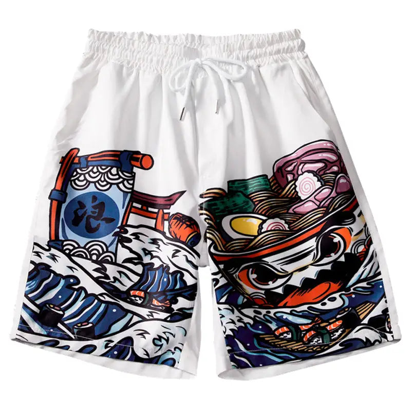 Angry Ramen Waterproof Beach Shorts