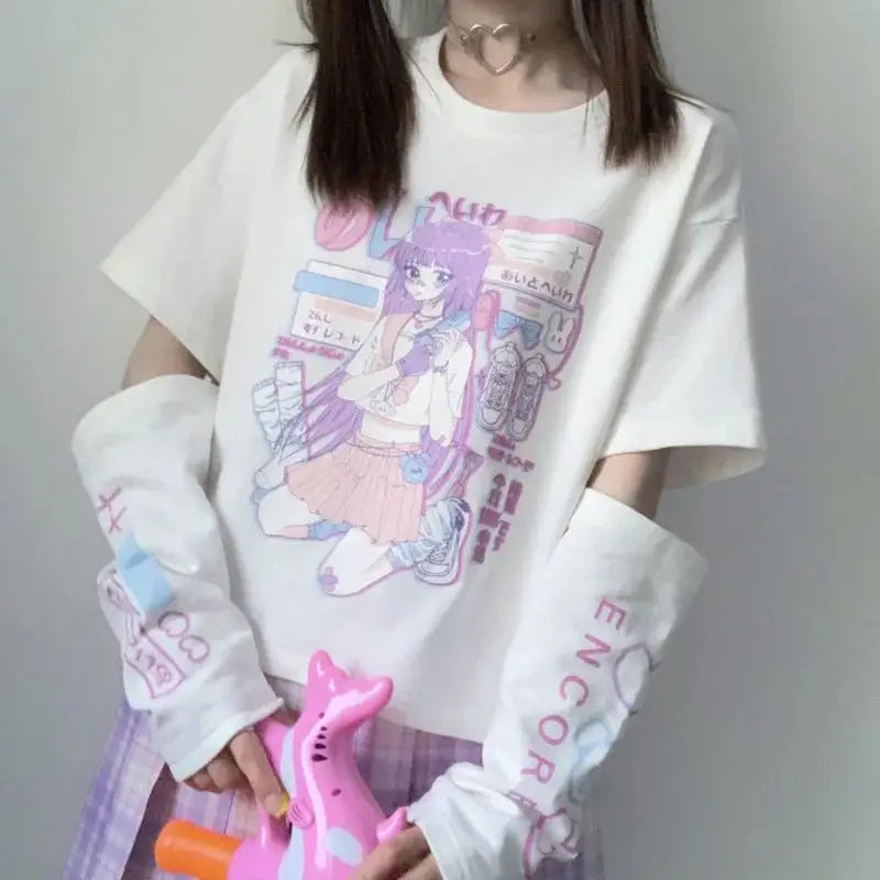 Anime E Girl T Shirt Japanese Kawaii Style