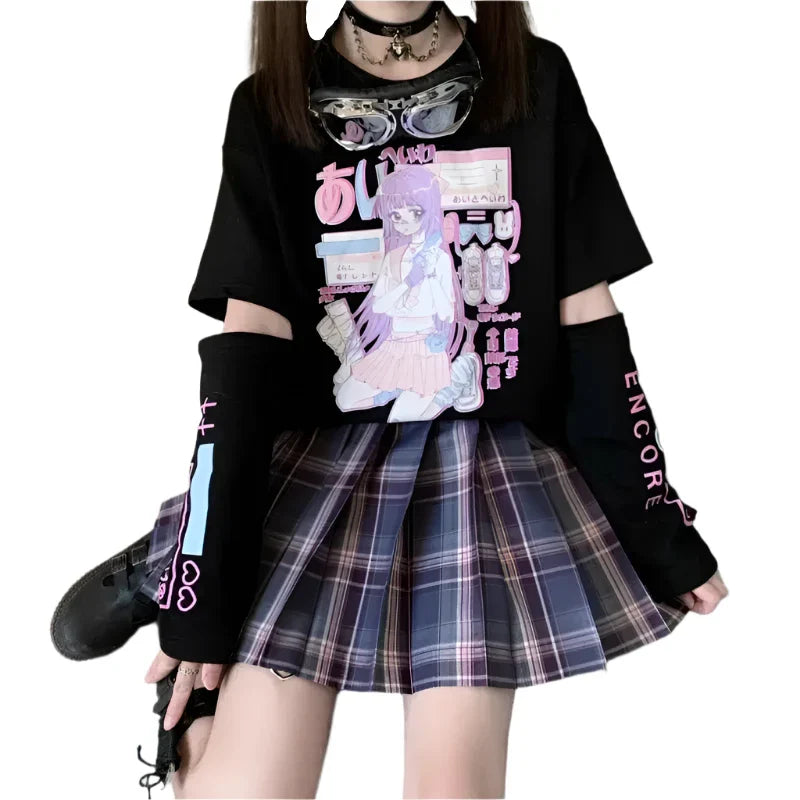 Anime E Girl T Shirt Japanese Kawaii Style