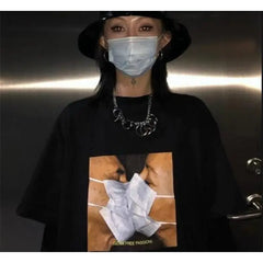Anime Japan Style Gothic Oversized T Shirt Black. / S