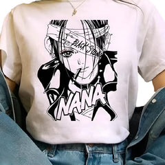 Anime Nana Osaki Round Neck T Shirt Black Stones / XS